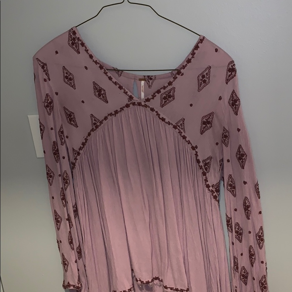 Free People Pink and Red Blouse